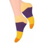 Steven kotníkové ponožky se vzorem pruhů 052/63 žlutá tmavá – Zboží Mobilmania