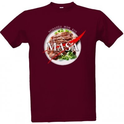 Tričko s potiskem Parodované logo NASA pánské Bordó – Zboží Mobilmania
