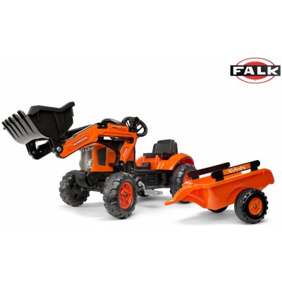 FALK Šlapací traktor 2065 Kubota s nakladačem a vlečkou – Zboží Dáma