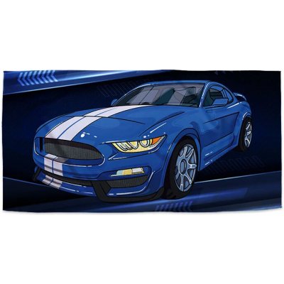 Sablio Ručník s potiskem Mustang Modré pozadí s pruhy 30 x 50 cm – Zboží Dáma