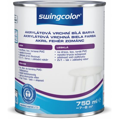 Swingcolor krycí email 0,75 l bílý – Zboží Mobilmania