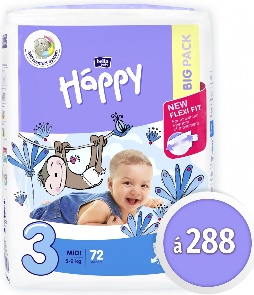 Bella Happy 3 Midi 5-9 kg 288 ks