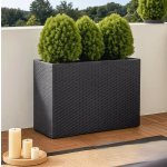 Casaria® Polyratanový květináč 83x30,5x60cm | černý – Zboží Dáma