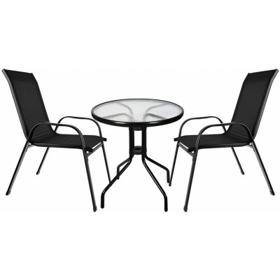 Gardlov 23461 Balkonový set stůl + 2 židle černý – Sleviste.cz