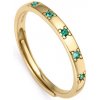Prsteny Viceroy pozlacený prsten se zelenými zirkony Trend 9119A01