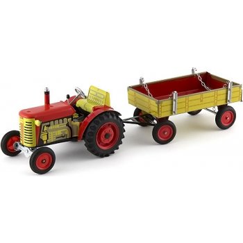 Kovap traktor Zetor s přívěsem červený 0392