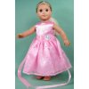 Výbavička pro panenky Baby Born Saténové světlé růžové dlouhé šaty pro panenku American girl a 43 cm