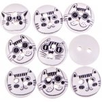 Knoflík 15 mm dřevěný kočka – Zboží Mobilmania