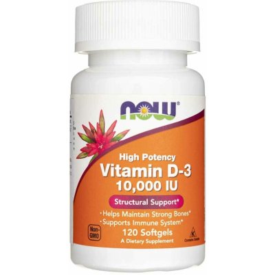 NOW Foods NOW Vitamin D3 10000 IU x 120 softgel kapslí – Hledejceny.cz