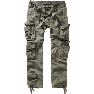 Kalhoty Brandit Pure Slim Fit olivové – Zboží Dáma