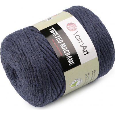 Pletací příze Twisted Macrame 500 g Varianta: 18 (761) modrá tmavá, Balení: 1 ks – Zboží Mobilmania