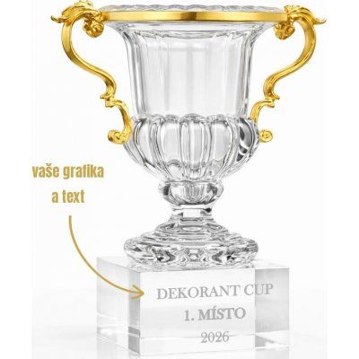 Dekorant Skleněná trofej na podstavci pro vítěze GOLD 20x17 cm 1KS – Sleviste.cz