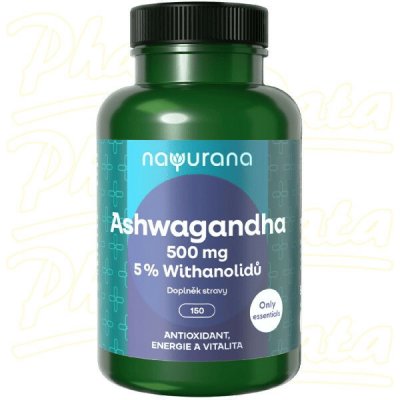 Nayurana Ashwagandha 500 mg 5% Withanolides 150 kapslí – Hledejceny.cz