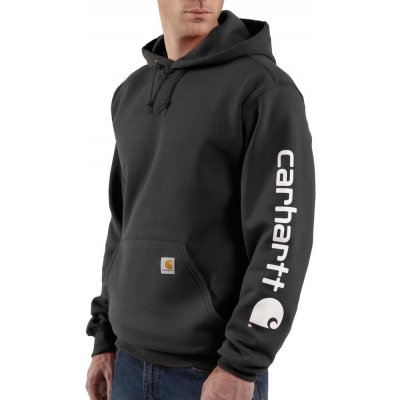 Carhartt Mikina Midweight Signature Sleave Logo Hooded Sweatshirt Černá