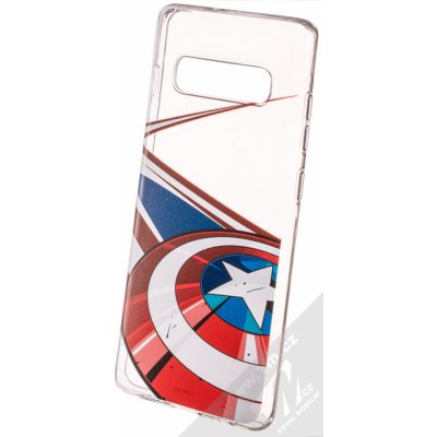 Pouzdro Marvel Kapitán Amerika 008 TPU ochranný silikonový kryt s motivem Samsung Galaxy S10 Plus čiré