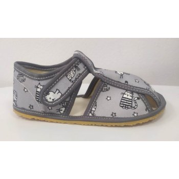 Baby Bare Shoes bačkory Grey cat