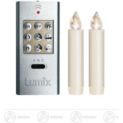 Dregeno LUMIX CLASSIC MINI S,-Superlight základna 2 svíčky 1 dálkové ovládání včetně baterií výška = 8cm NOVINKA – Zbozi.Blesk.cz