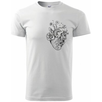 Srdce plné přírody klasické pánské triko bílá – Zboží Mobilmania