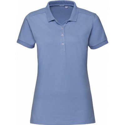 Prodloužené strečové polo tričko Russell s rozparky modrá nebeská