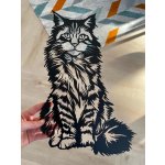 Vsepropejska Mainská mývalí kočka dřevěná dekorace na zeď Rozměr (cm): 38 x 25 – Hledejceny.cz