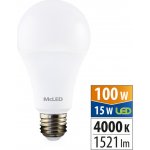 McLED LED žárovka E27 15W 100W neutrální bílá 4000K – Zbozi.Blesk.cz