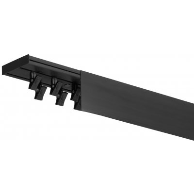 Dekodum Stropní kolejnice z PVC dvouřadá černé s krytem 300 cm na žabky – Zboží Mobilmania