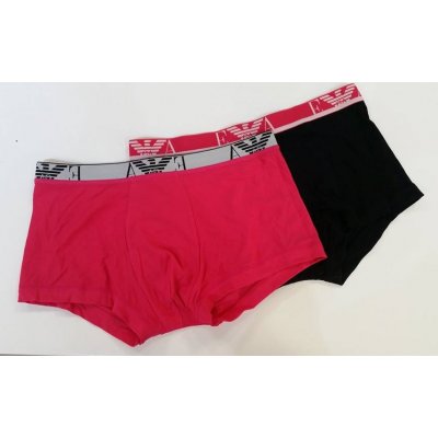 Emporio Armani EA7 boxerky Colored Basic 2 pack černá/růžová – Zboží Mobilmania