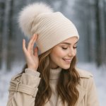Carlsbad Hat Co. dámská bílá zimní vlněná s bambulí – Hledejceny.cz