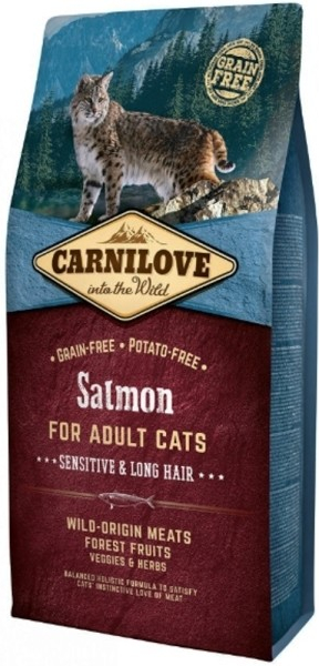 Carnilove Cat Salmon Sensitive & Long Hair Grain Free 2 kg