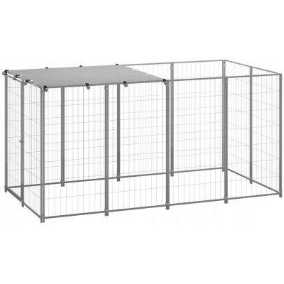 VidaXL Kotec kovová střední pes 110 x 220 x 110 cm – Sleviste.cz