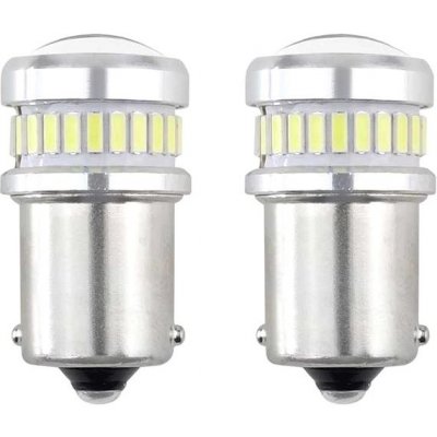 CANBUS 3014 LED žárovky 24 x SMD + 3030 6 x SMD 1156 (R5W, R10W) P21 Bílá, 12 V / 24 V. – Zboží Mobilmania