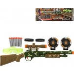 Teddies pistole puška se zaměřovačem plast 51cm + pěnové náboje 8ks brýle na kartě 21x62x3cm – Sleviste.cz