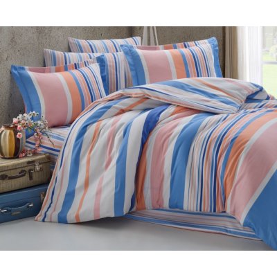 Brotex povlečení bavlna Mart blue-pink zipový uzávěr 220x220 70x90