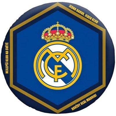 Halantex Kulatý fotbalový polštář FC Real Madrid RMCF motiv Jedna barva jeden klub! průměr 35 cm – Zbozi.Blesk.cz