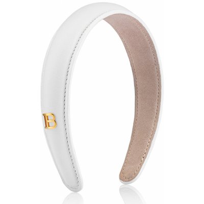 Balmain Hair Legacy Leather Puffed Headband, white – Zboží Mobilmania