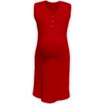 Jožánek těhotenská kojící noční košile Pavla bez rukávu červená – Zboží Dáma