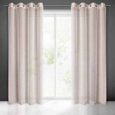 Takoy Závěs HANIA z etamínu zdobený puntíky-HF-409615 | 140 x 250 cm – Hledejceny.cz
