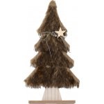 Textilomanie Dekorační vánoční stromeček s kožešinou LUSH 28 cm různé barvy Barva: Hnědá 40x45 cm – Hledejceny.cz