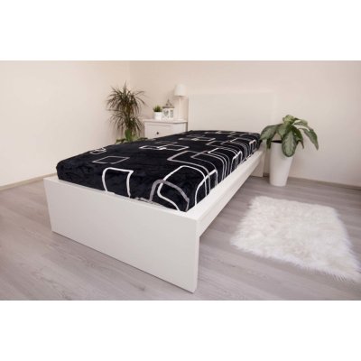 Jerry Fabrics Prostěradlo mikroplyš Čtverce černobílé Polyester 90x200 – Zboží Mobilmania