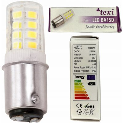 Texi Žárovka LED 230V, 2W pro šicí stroje a overlocky - bajonet – Zboží Mobilmania