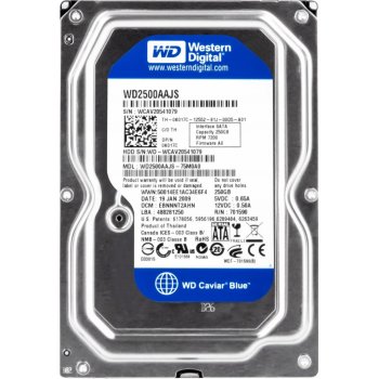 WD Caviar Blue 250GB, 3,5", SATAII, 7200rpm, 8MB, WD2500AAJS