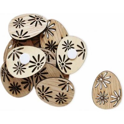 Lepaso Vajíčka přízdoba dřevo 12ks/4cm Natural – Hledejceny.cz