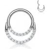 Piercing Šperky4U piercing kruh segment čiré kameny K01063ST-1210