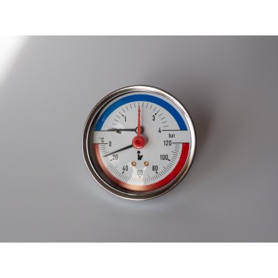 Steno Termomanometr 0-4bar, 0-120°C,1/2" zadní vývod 1455 – HobbyKompas.cz