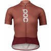 Cyklistický dres POC W's Essential Road Logo Himalayan Salt/Garnet Red