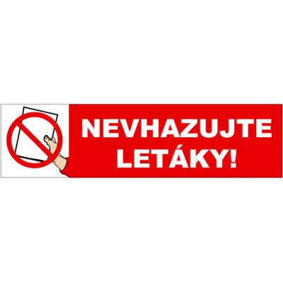 Samolepka nevhazujte letáky! - 4 x 16 cm - samolepící – Hledejceny.cz