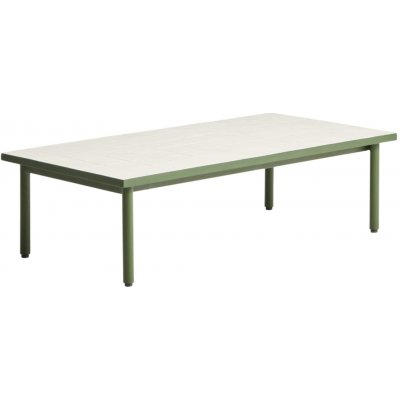 Kave Home Bílo-zelený zahradní stolek Maurina 61 x 122 cm – Hledejceny.cz