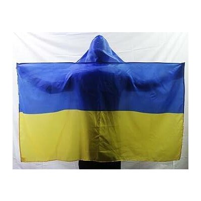 Originální tělová vlajka s kapucí (150x90cm, 3x5ft) - Ukrajina – Hledejceny.cz