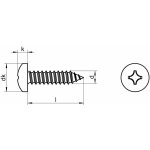 šroub do plechu 6.3x38 ZINEK půlkulatá hlava křížová drážka (Philips) DIN 7981 C-H – Hledejceny.cz