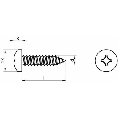 šroub do plechu 6.3x38 ZINEK půlkulatá hlava křížová drážka (Philips) DIN 7981 C-H – Hledejceny.cz